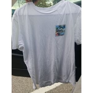 RVCA Shirt Mens Medium White island Short Sleeve Standard Surf Surfing Men